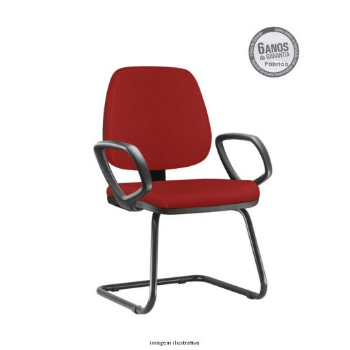 Cadeira Fixa Job Executiva Com Bracos Vermelha 1 510x510 - Cadeira Job Executiva fixa com braços
