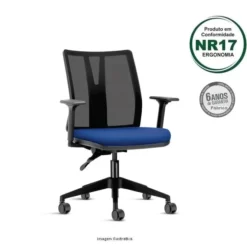 Cadeira Addit Ergonomica Giratoria revestimento azu base piramidal 247x247 - Cadeira Addit Diretor Giratória Ergonômica