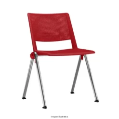 Cadeira Up fixa vermelha cromada sem bracos 247x247 - Cadeira UP Fixa
