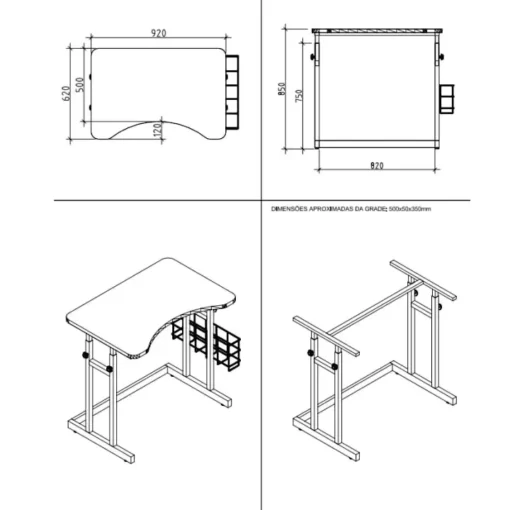 Mesa para Cadeirante Padrão NBR9050:2015 - Imagem 2