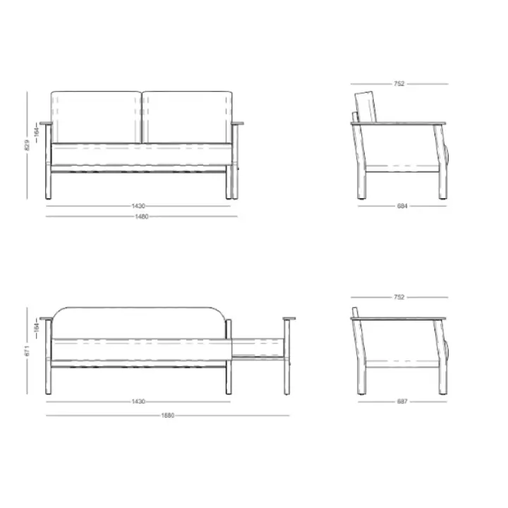 Sofá Nordic Cama medidas Sofá Nordic Cama - Imagem 3