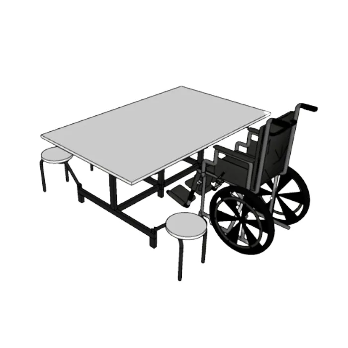 Mesa Refeitório para Cadeirante Niteroflex 2_2 Mesa de Refeitório Acessível para Cadeirante Niteroflex - Imagem 3