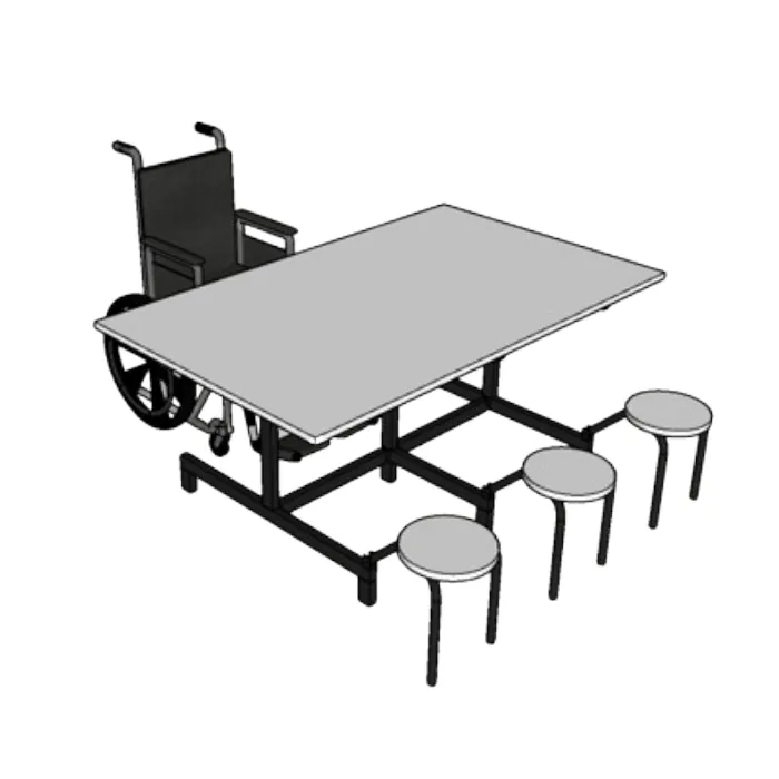 Mesa Refeitório para Cadeirante Niteroflex 4_4 Mesa de Refeitório Acessível para Cadeirante Niteroflex - Imagem 5