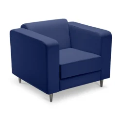 Sofá Espera 1 Lugar Linha Box  - Base Alumínio